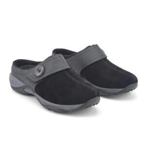 Easy Spirit Women's Edline Slip-On Black Suede Casual Clogs Sz 10M
